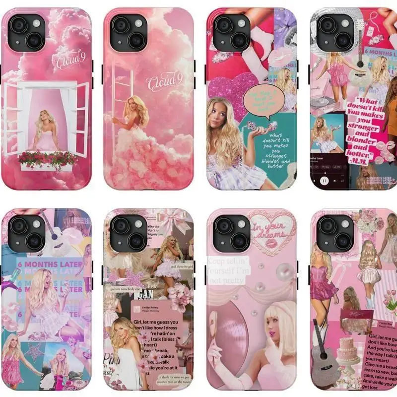Megan Moroney Cloud 9 Smartphone Shell - Am I Okay Tour Edition, Handheld Cellphone Case with Cloth Compatibility for iPhone 11-17 Pro Max/Plus, Samsung Galaxy S23-25, Devices