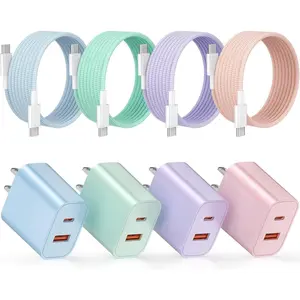 for  17 16 15 Charger  , 4-Pack  Port 20W USB C Charger Block with 6FT USB-C to C  Type C Wall Charger Block for  17 16/16 Plus/16 Pro Max/ 15/15 Pro Max/iPad