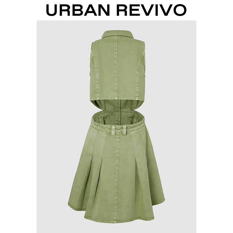 URBAN REVIVO Sleeveless Denim Dresses UWG850172