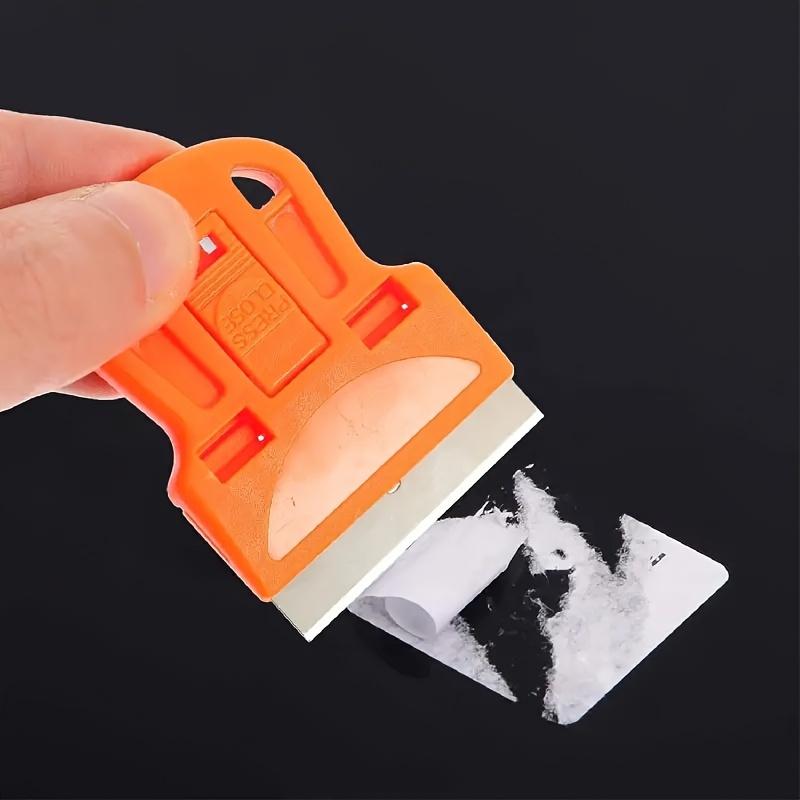 A Set of Two Mini Scrapers Designed for Effectively Removing Stickers, Old Glue, Paint, And Window Film. This Multifunctional Adhesive Removal Tool Is Suitable for Cleaning Labels And Residual Glue in Both Automotive And Home Settings