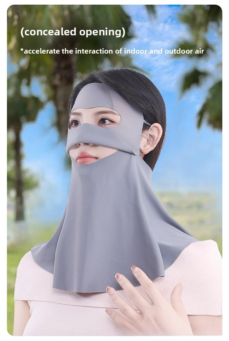 Summer Drinkable Facekini — Full-Face Sun Protection Mask with Neck Guard, UV Blocking, Windproof, Cycling