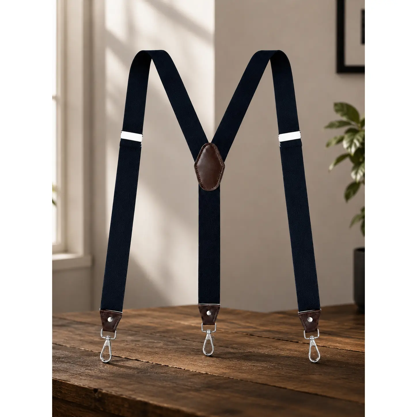 Adjustable Elastic Suspenders for Men Women Heavy Duty Y Back Suspenders with Metal Hooks for Work Pants and Daily Wear
