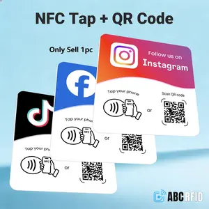 Business Plate for Facebook Instagram Tiktok NFC Tap & Dynamic QR Code Easy Setup with Review Link Management No APP Required