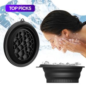 collapsible ice basin, silicone face ice beauty container, portable face ice bowl, facial skin care tool for women & men