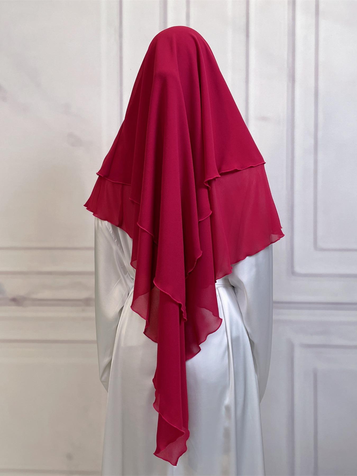16 Colors Short Chiffon Khimar, Muslim Fashion High-Quality Fabric, Suitable for Adults and Kids, Essential Wear for All Seasons