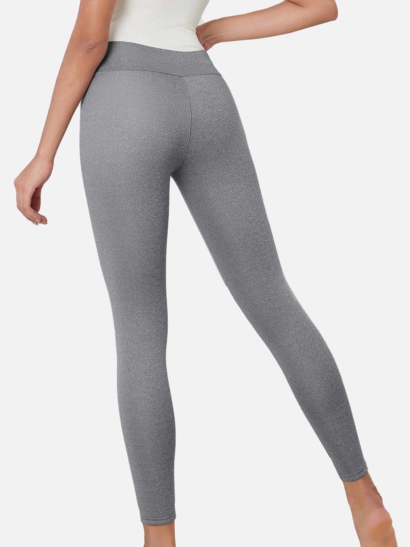 Women's Solid High Waist Thermal Lined Sports Leggings, Casual Comfy Breathable Skinny Warm Pants for Yoga Gym Workout Running, Ladies Sportswear for Fall & Winter, High Waisted Leggings