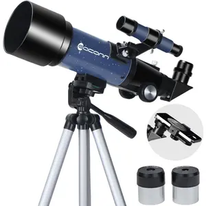Telescopes, Telescope for  and Adults Beginners, 70mm Aperture 400mm Focus Length Refractor Travel Telescope with AZ Mount for Observe The Moon and Landscape (Blue)
