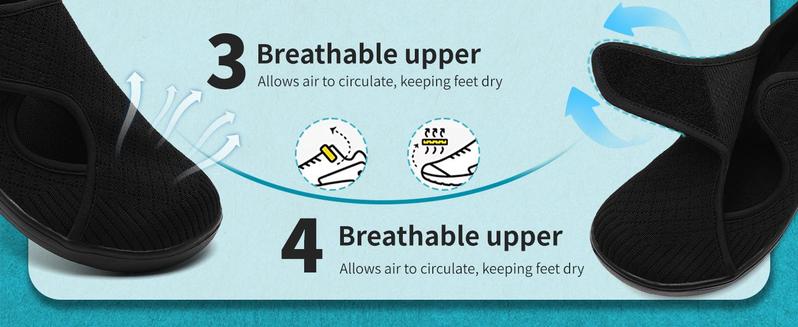 Women Diabetic Shoes with Wide Toe and Adjustableclosure Comfortable Easy On/Off for Walking Lightweight and Breathable