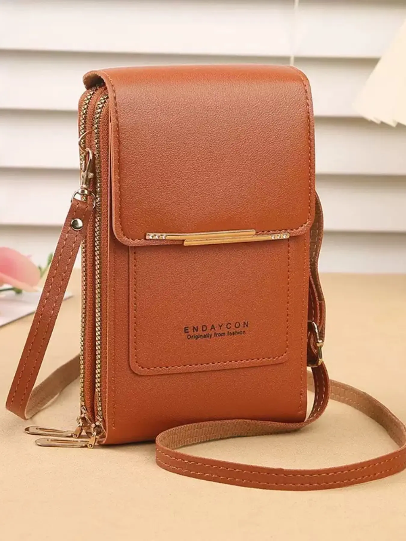 2026 New Fashion Minimalist Elegant Women's Touchscreen Crossbody Phone Wallet, Multi-Card Slot, Adjustable Strap, Waterproof, Travel Essential