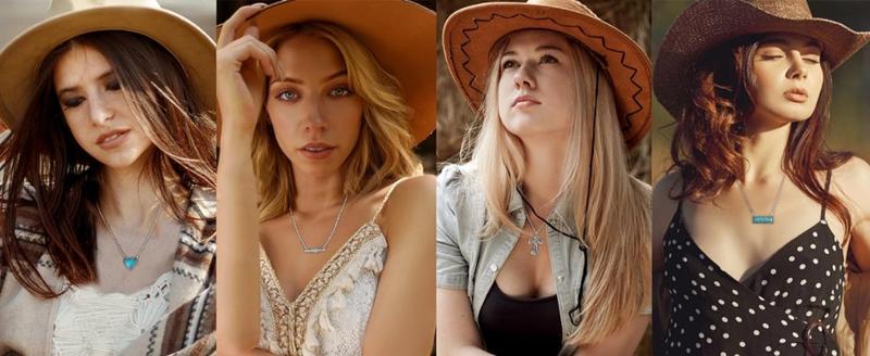 FUNRUN 10Pcs Boho Turquoise Pendant Necklaces for Women  Cow Tag Lightning Bolt Horseshoe Bar Cowgirl Jewelry Set Turquoise Jewelry Western Necklace