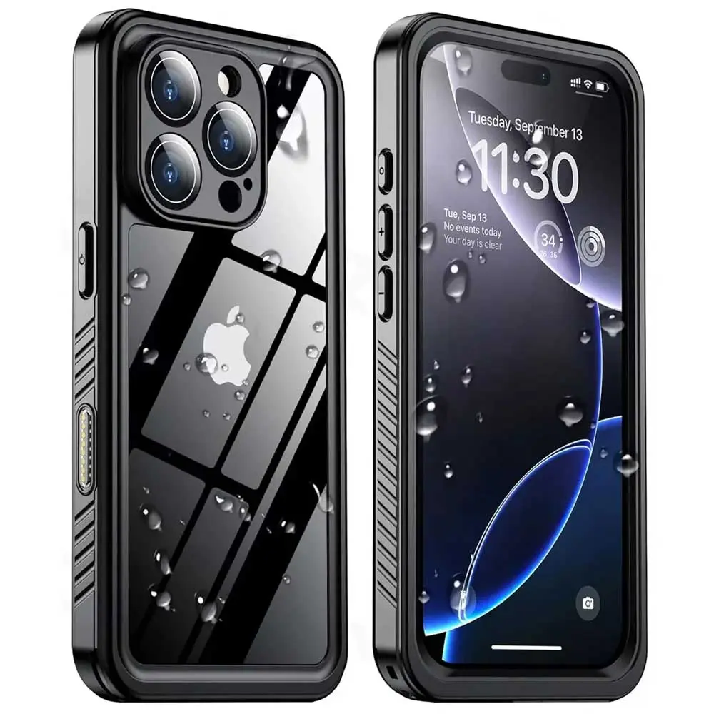 1PCS IP68 Waterproof Case For iPhone 17 16 15 14 13 12 11 Pro Max Plus Full Body Protective Cover Swim Underwater Diving Shell