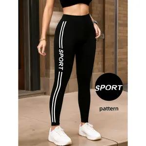 1pc Women'S All-Season Black-Elastic Trousers Casual Fashion Leggings Daily Wear