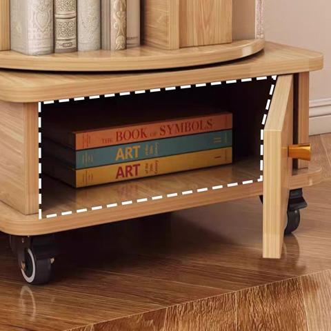 5 Tier Rotating Bookshelf, 360° Display Round Spinning Bookshelf with Wheels, Space-Saving, Small Space Rotating Bookshelf Tower for Bedroom, Living Room, Home, Office