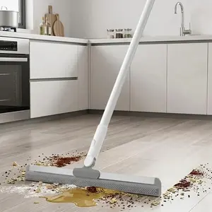 Experience Smooth Cleaning with the Adjustable & Extendable Silicone Magic Squeegee – Wet & Dry, Floor Mop & Window Cleaner in One – Say Goodbye to Bathroom Puddles.
