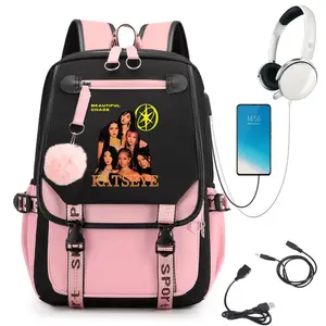 Kpop Inspired Backpack for Girls, Trendy Fashion Student School Bag, Korean Style Graphic Backpack, Casual Travel Daypack