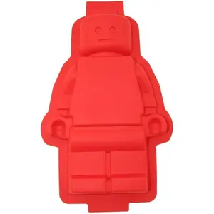 1 Large Figure Robot Silicone Cake Mold Red Color, Cute Silicone Cake Pan for all, as gift