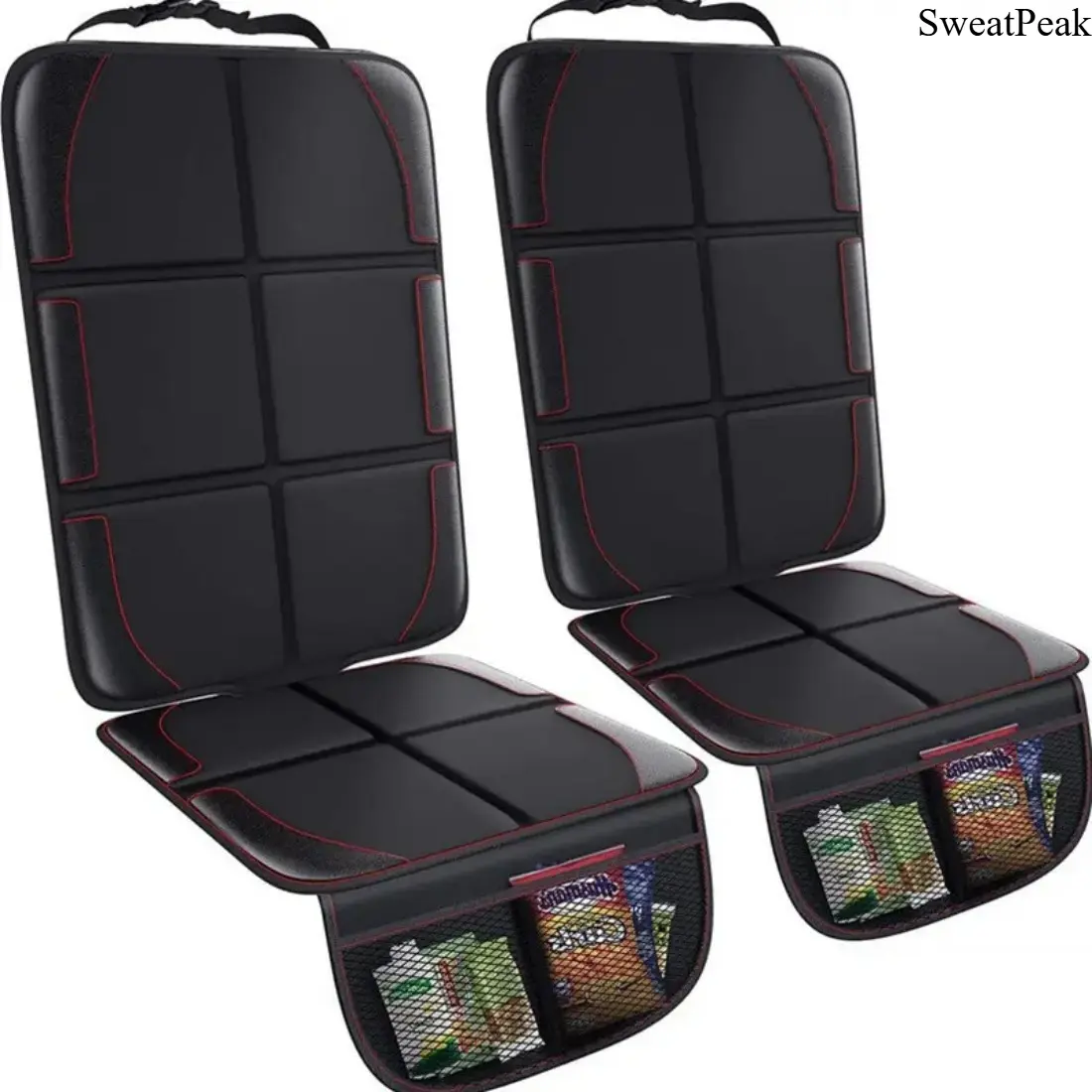 YXCY Car Seat Protector, 2 Pockets, Waterproof 600D Fabric Carseat Protector Car Seat Cover for Child Car Seat with Nonslip Backing Mesh Pockets for Baby and Pet SUV Sedan Truck Leather Seats Belt Bag car essentials