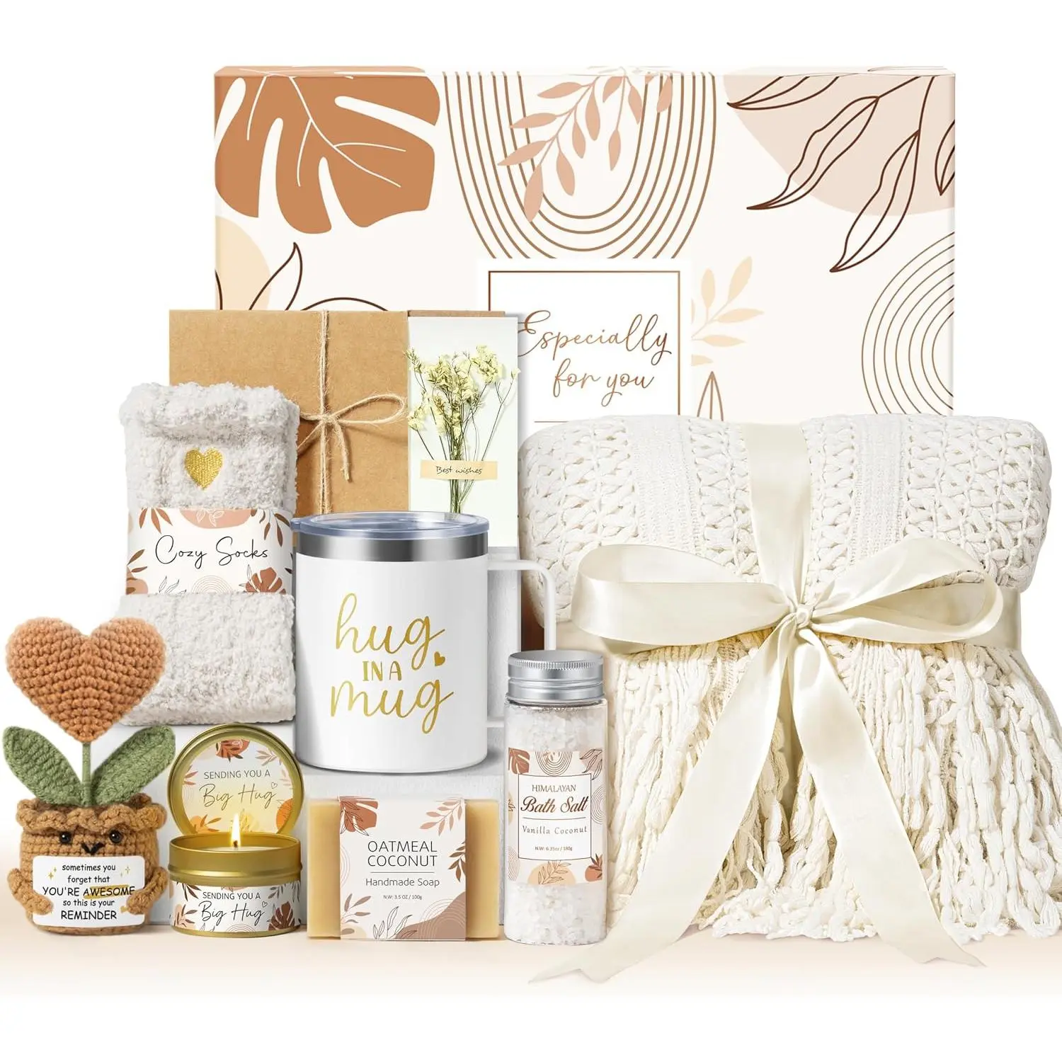 Birthday Gifts for Women Care Package Get Well Soon  Baskets Self Care | Sympathy  Baskets  Thinking of You Inspirational   Feel   Set for Mom Her Wife  Sister