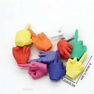 10/20 Pack Mini Printed Middle Finger Figurines, Assorted Bright Multicolor Funny Hand Gesture Statues, Novelty Prank Toy, Desk Ornament & Funny Collectible Desktop Decor Accessories