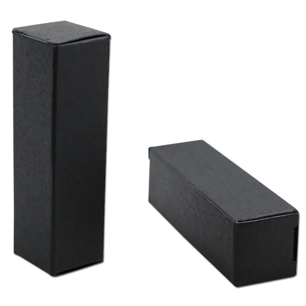 50 Small Black Rectangle Paper Storage Boxes, 0.78x0.78x3.34in Synthetic Durable DIY Organiser for Lipstick, Beauty Accessories, Oil Lipstick Bottle Aging & Makeup Tube Storage (Default Size)