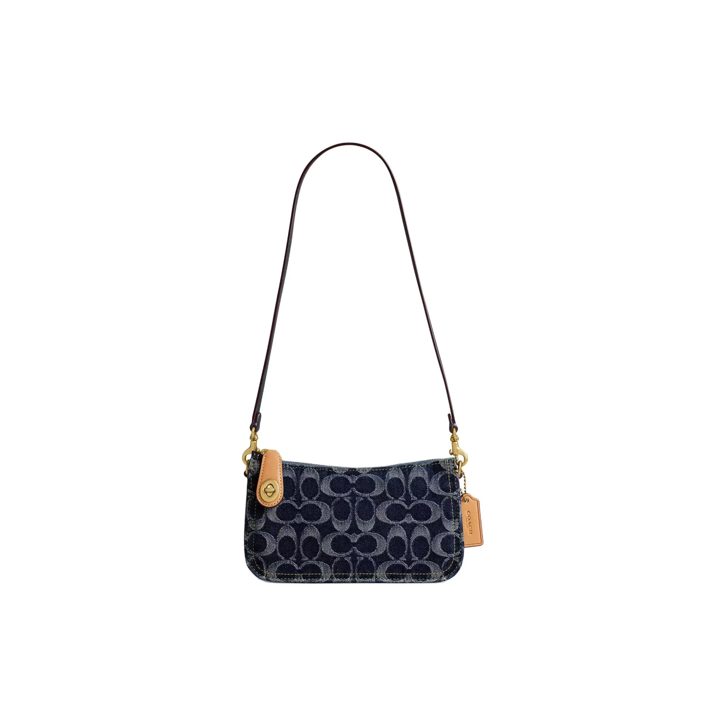 COACH Penn 21 Top-Zip Hobo Bag for Women in Signature Denim Blue