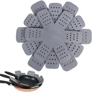 Pan and Pot Protectors, Larger & Thicker Pan Protectors with Stars, Set of 6 and 3 Different Sizes, Pot Protectors for Stacking and Protecting Your Cookware