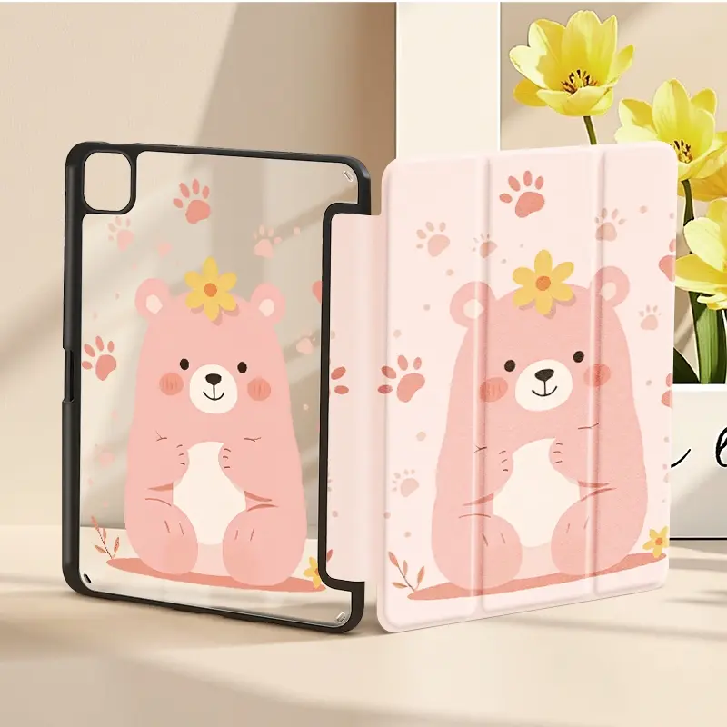 Color durable acrylic case - shockproof protection for ipad air 5th gen & ipad pro 12.9 inch 2020 case,foldable design anti-drop protection,office/home/travel ideal