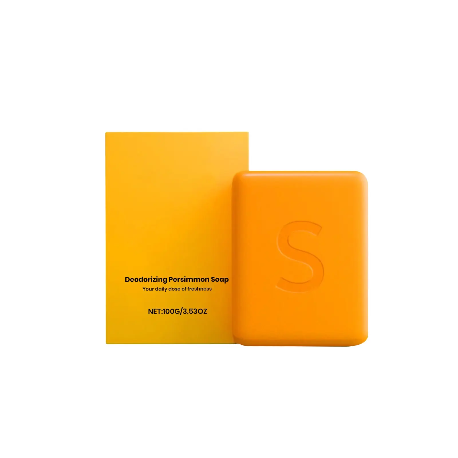 Clinical Persimmon Soap Bar for Body (100g) - Old People Smell Odor Control with Persimmon and Green Tea Extract - Deodorant Soap Bar for Men & Women