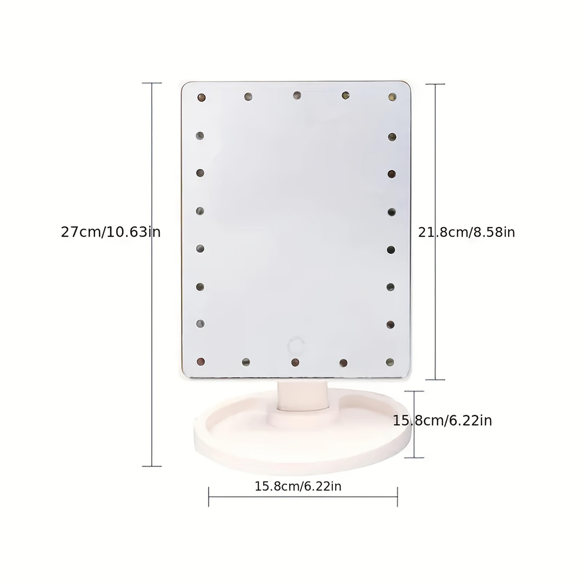 Adjustable Brightness Touch Screen Lighted Makeup Mirror - Battery-Powered Portable Vanity Mirror with Polished Finish & Durable Plastic Design for Home Travel Beauty Routine, Batterypowered Operation