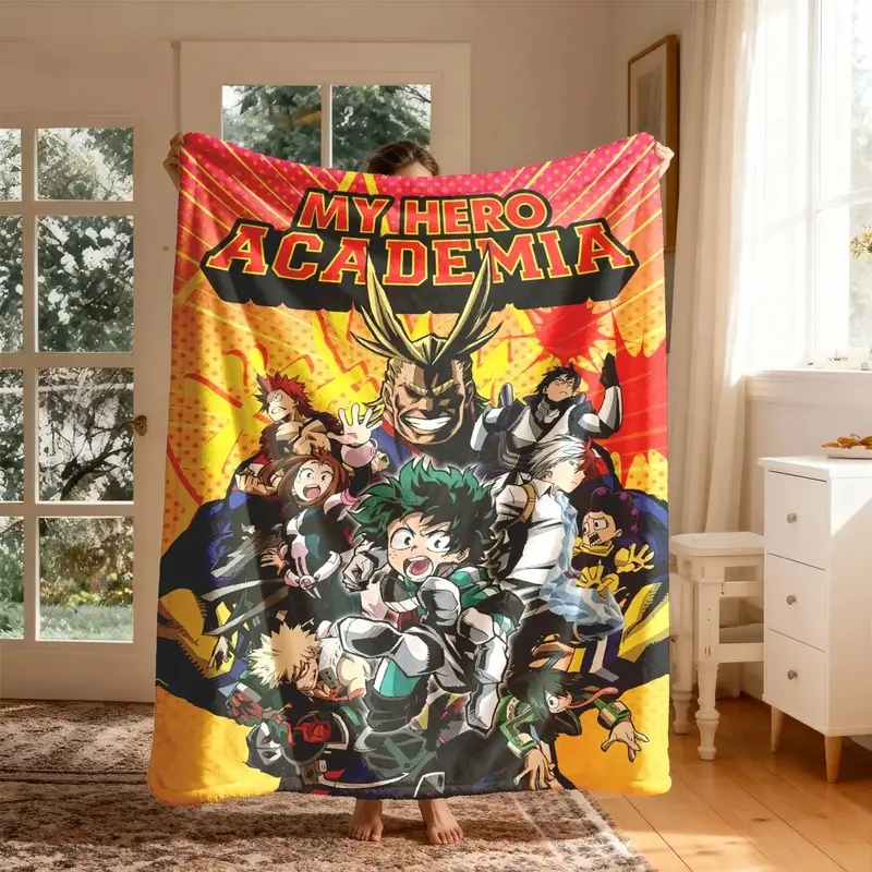 My Hero Academia Characters Large Size Soft Lightweight Warm Perfect for Bed Sofa Office Camping Travel Christmas Gift Blanket Gifts Soft Comfy Figure Print Blanket Soft Cozy Blanket Soft Blankets