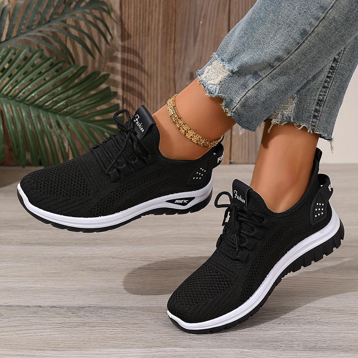 【QUAWUJIE】Women's Plus Size Wide Fit Sneakers 2026 Spring Summer New Arrival Mesh Breathable Lightweight For Ladies Outdoor Daily Wear