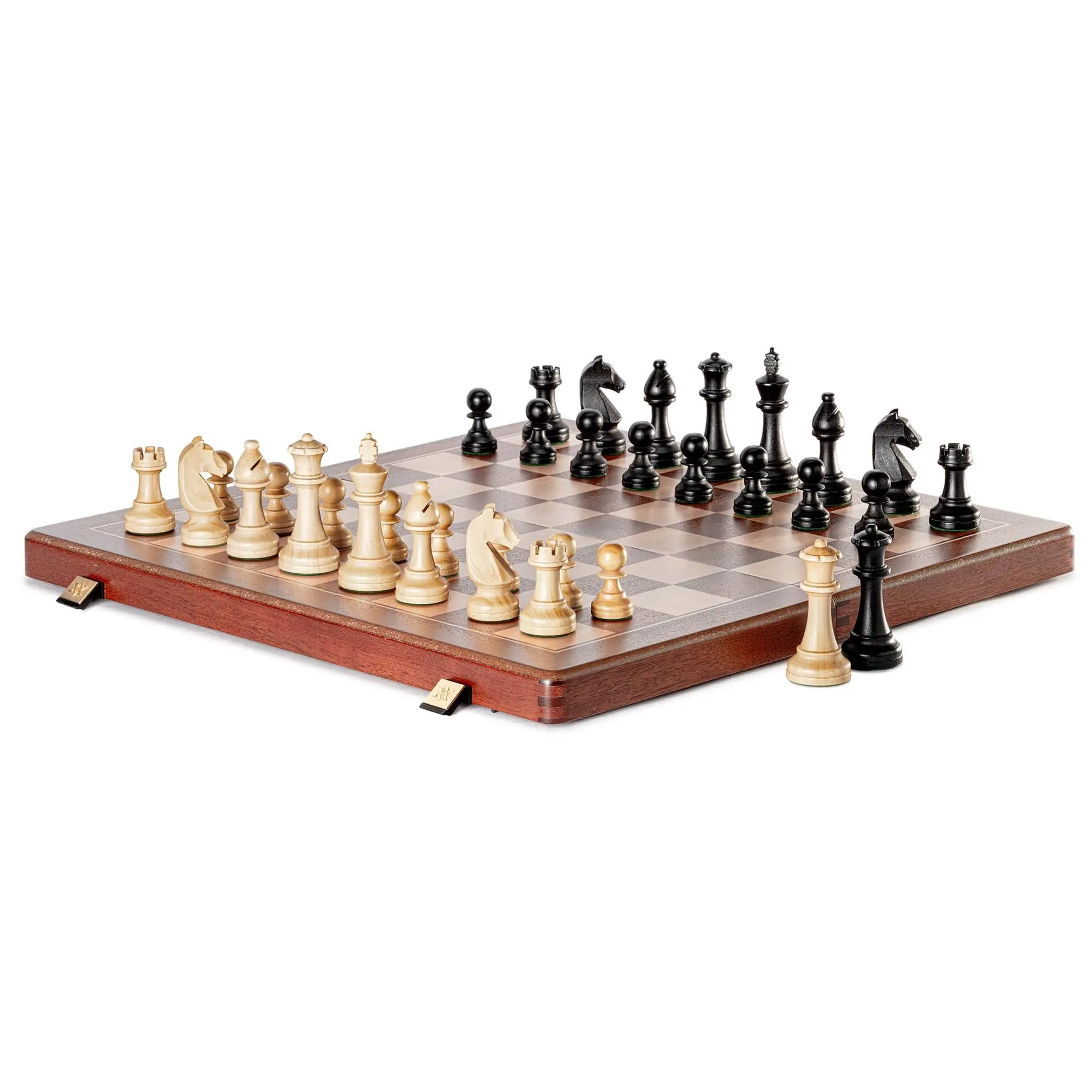 A&A 19'' Premium Mahogany Wood Folding Chess Set