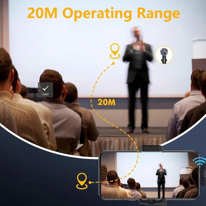 2-In-1 Wireless Mini Mic For Smartphone - Clear Stereo Audio Noise Reduction Vlogging Tool