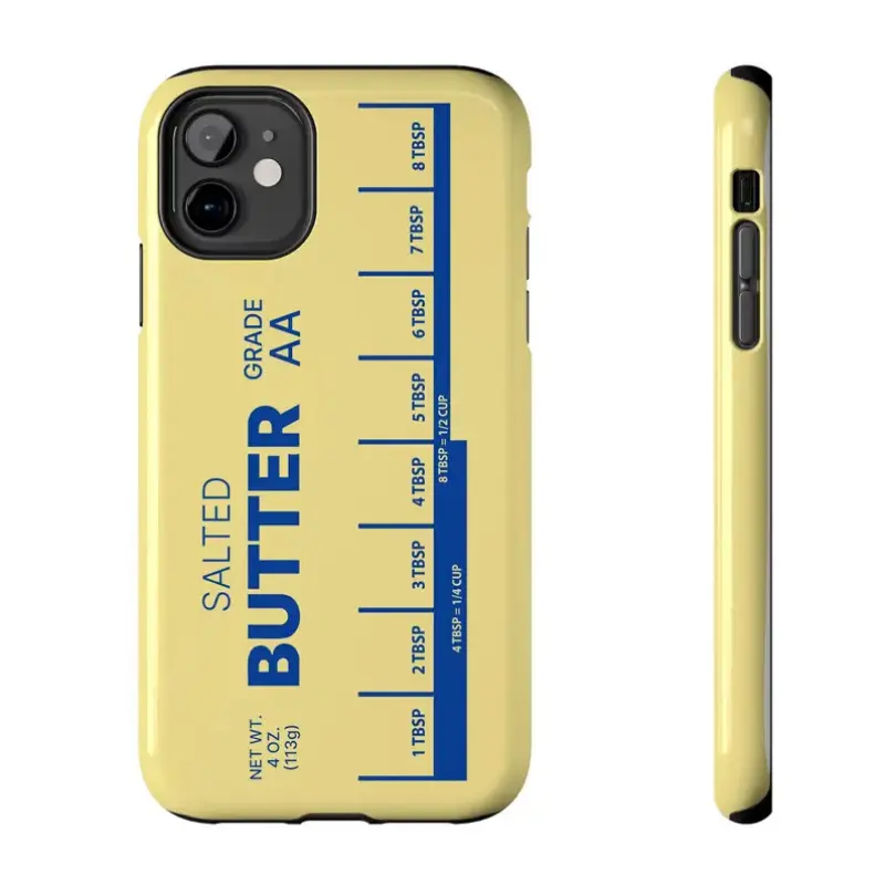 Funny Salted Butter Smartphone Case - Silicone/Leather Handheld Mobile Phone Accessory for iPhone and Galaxy, Gift for Her