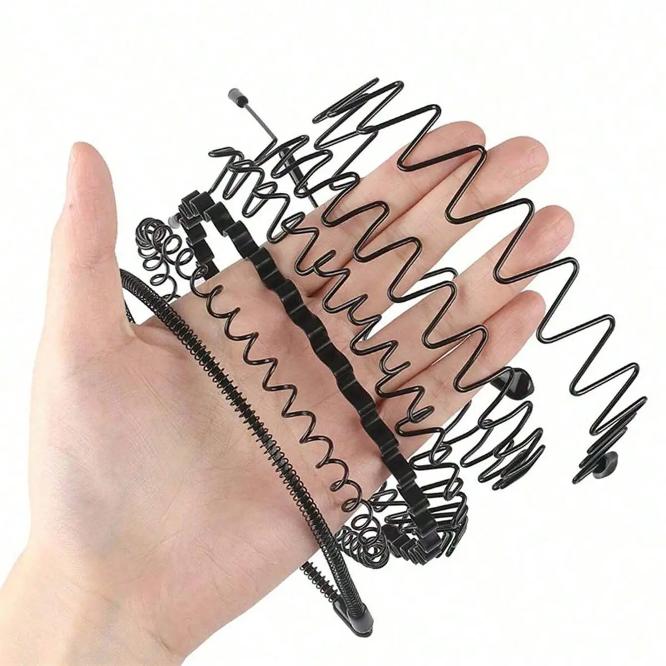 12/6 Pcs Metal Wave Hairbands, Unisex Casual Headwear, Anti-Slip Bangs, Suitable for Boys Girls Sports, Hair Accessories, Non Slip Hairbands, No Slip Headbands