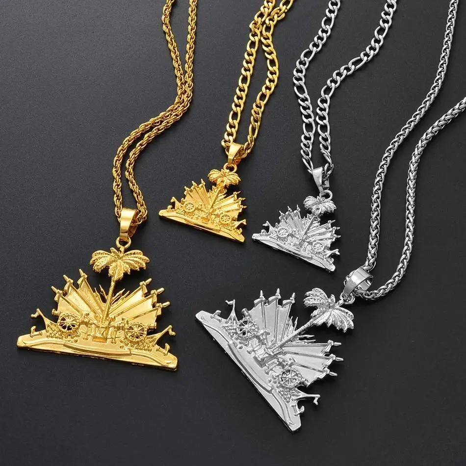 Anniyo Haiti Pendant and Necklace for Women/Girls,Ayiti Items Jewelry of Haiti @068506