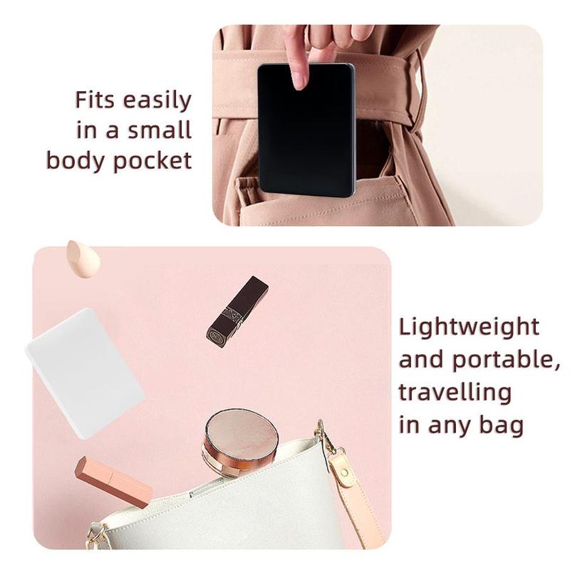 Rechargeable Pocket Mirror, LED Makeup Mirror with Light for Purse, Lighted Makeup Mirror, Double Sided 1X/2X Magnification Compact Vanity Mirror, Folding Small Portable Mirror