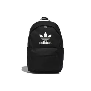Adidas Originals Large Logo Polyester Backpack for Men and Women, Casual Sporty Style in Black