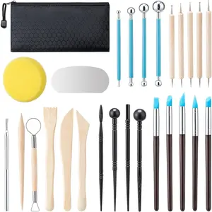 Clay Tools Kit, 27 count Pottery Tools, Practical Polymer Clay Sculpting Tools Kit, Air Dry Clay Tools Set for Adults, Pottery Craft, Dotting, Carving, Drawing, Molding, Modeling, Shaping