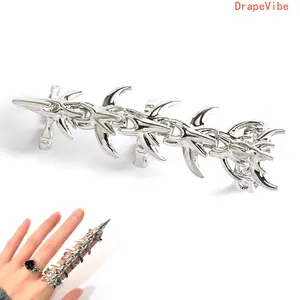 Unisex Silver Mechanical Joint Stackable Ring - Unique Punk Style Jewelry for Daily Casual Matching (Sports & Outdoor, Fan Shop, Gaming Accessory)