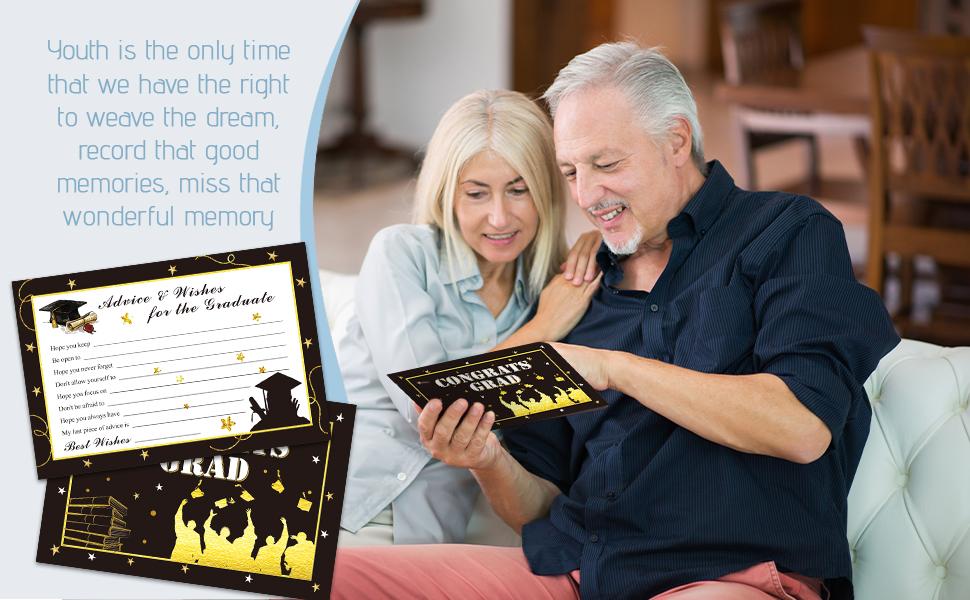 Graduation Advice Cards - 50-Pack Graduate Party Supplies 2026 Advice for the Graduate Graduation Decorations Party Favors Table Games Personalized Graduations Cards