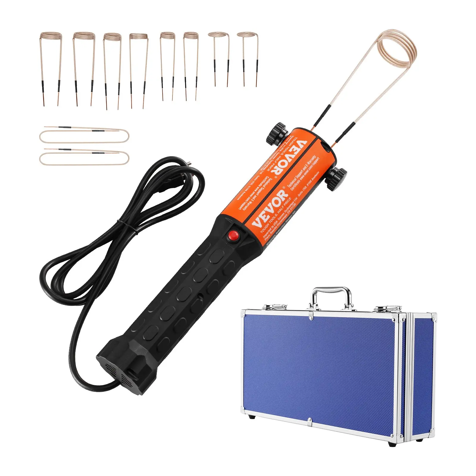 Magnetic Induction Heater Kit, 1000w 110V Portable Hand-held Induction Heater with 10PCS Induction Coils, No-Flame Induction Heater Bolt Remover with Case, Fit for Removing Rusty Bolts Nuts