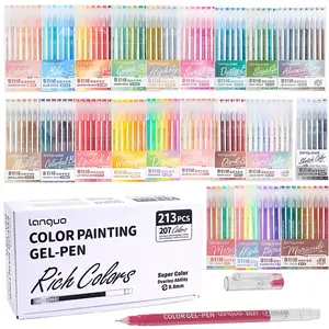 Languo 162/213pcs Gel Pen Set, Pens Set, 0.6mm Tip, Rich Colors, Smooth Writing, Large Ink Capacity, Multifunctional for Office, Art, DIY, Scrapbooking
