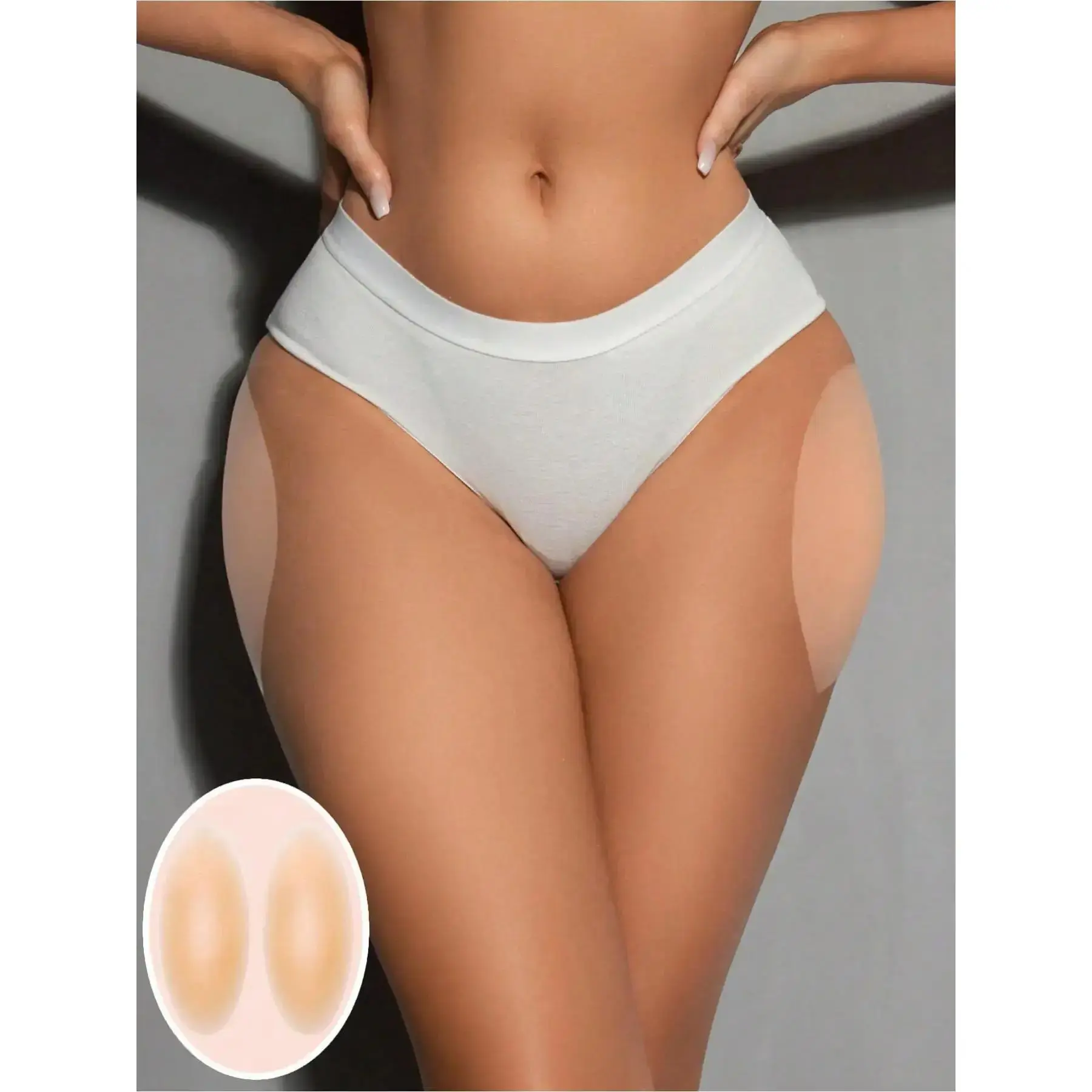 1 Pair Teardrop Silicone Hip Pads, Invisible Self-Adhesive Butt-Lifter Inserts, Reusable Seamless Body Shaper for Hip Enhancement, Plus-Size Friendly Hip Enhancer, Soft Silicone Pads for Wedding Dresses & Evening Gowns