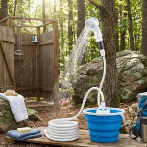 USB Rechargeable Portable High Pressure Shower Pump for Outdoor Camping, Gardening, Car Wash – Waterproof, Lightweight, Adjustable Spray, Fast Charging, Dual-Use for Home & Travel