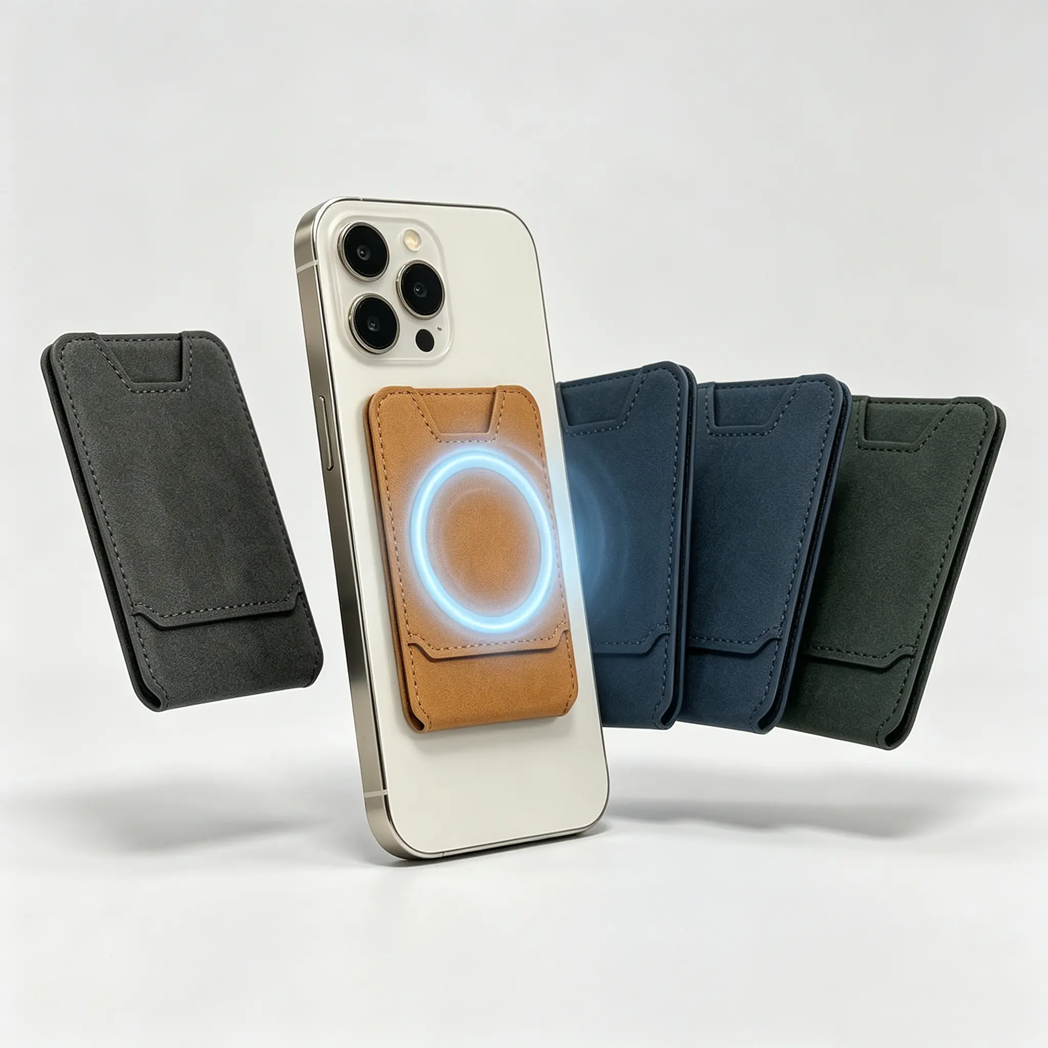 Durable Mobile Smartphone Wallet with Adjustable Stand - Magnetic Phone Wallet Adapter, Compatible with iPhone 17/16/15/14/13/12, Samsung Series, Leather Bank Card Holders (Requires Magnetic Function)