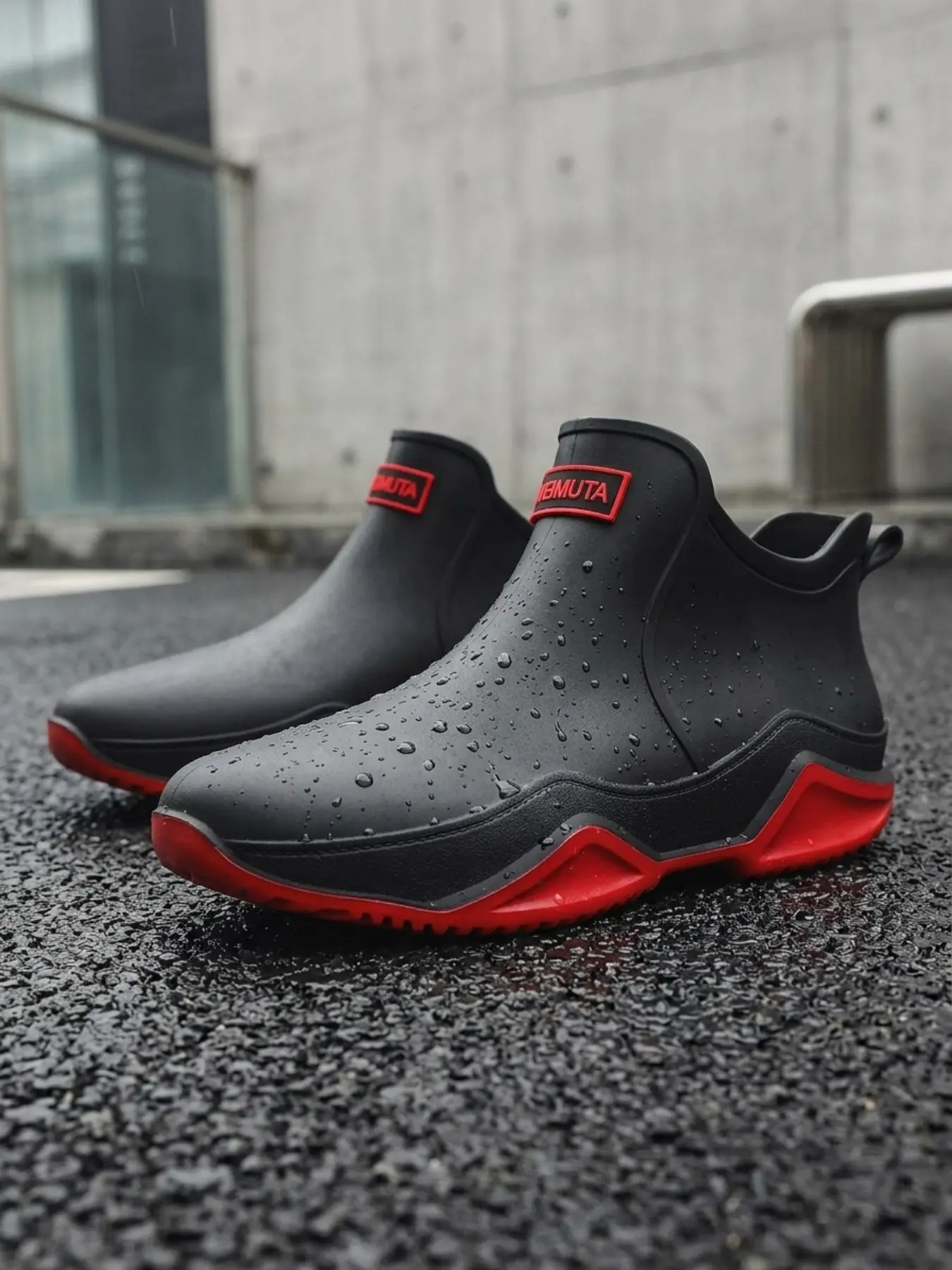 Unisex Waterproof Rain Boots, Durable Boots, Ankle High Slip-On Rain Booties, Fashionable Non-Slip Lightweight Rubber Rain Shoes for Outdoor Work, Daily Casual and Rainy Weather, Footwear