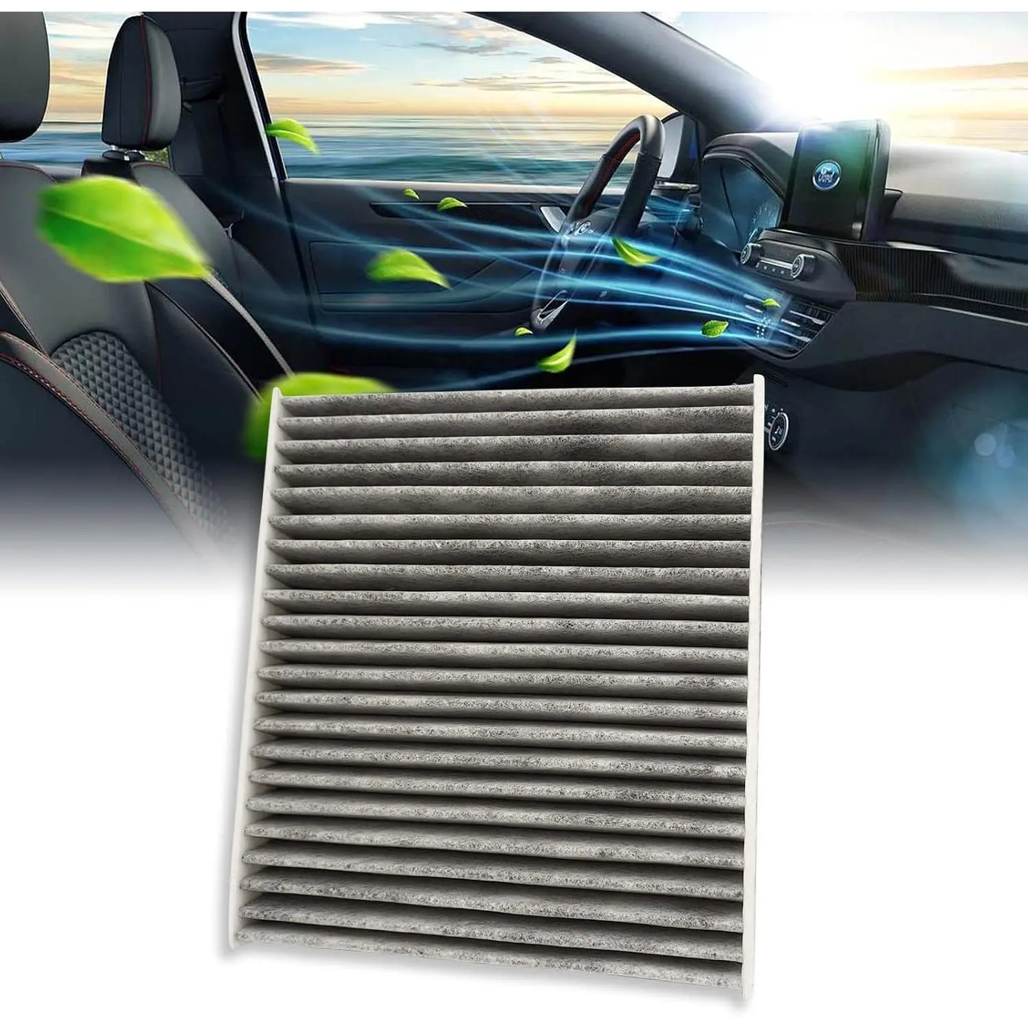 CP157 (CF12157) Carbon  for Cabin Air Filter includes Activated Carbon,  Breeze Cabin Air Filter  for  Passenger Compartment w/Arm and Hammer Baking Soda