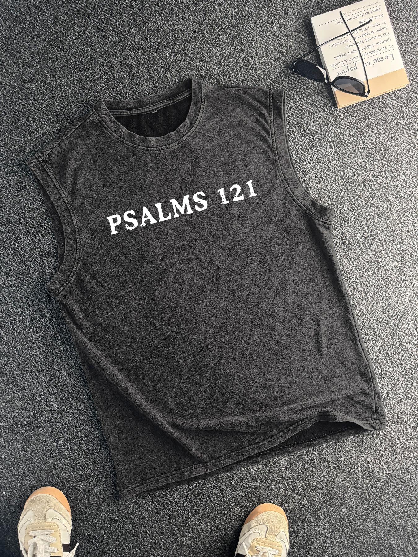 Men's Vintage Cotton Streetwear Tank Vest, Round Neck Sleeveless Casual Summer Top, Fitted Fashionable Design, Moderate Fabric Thickness