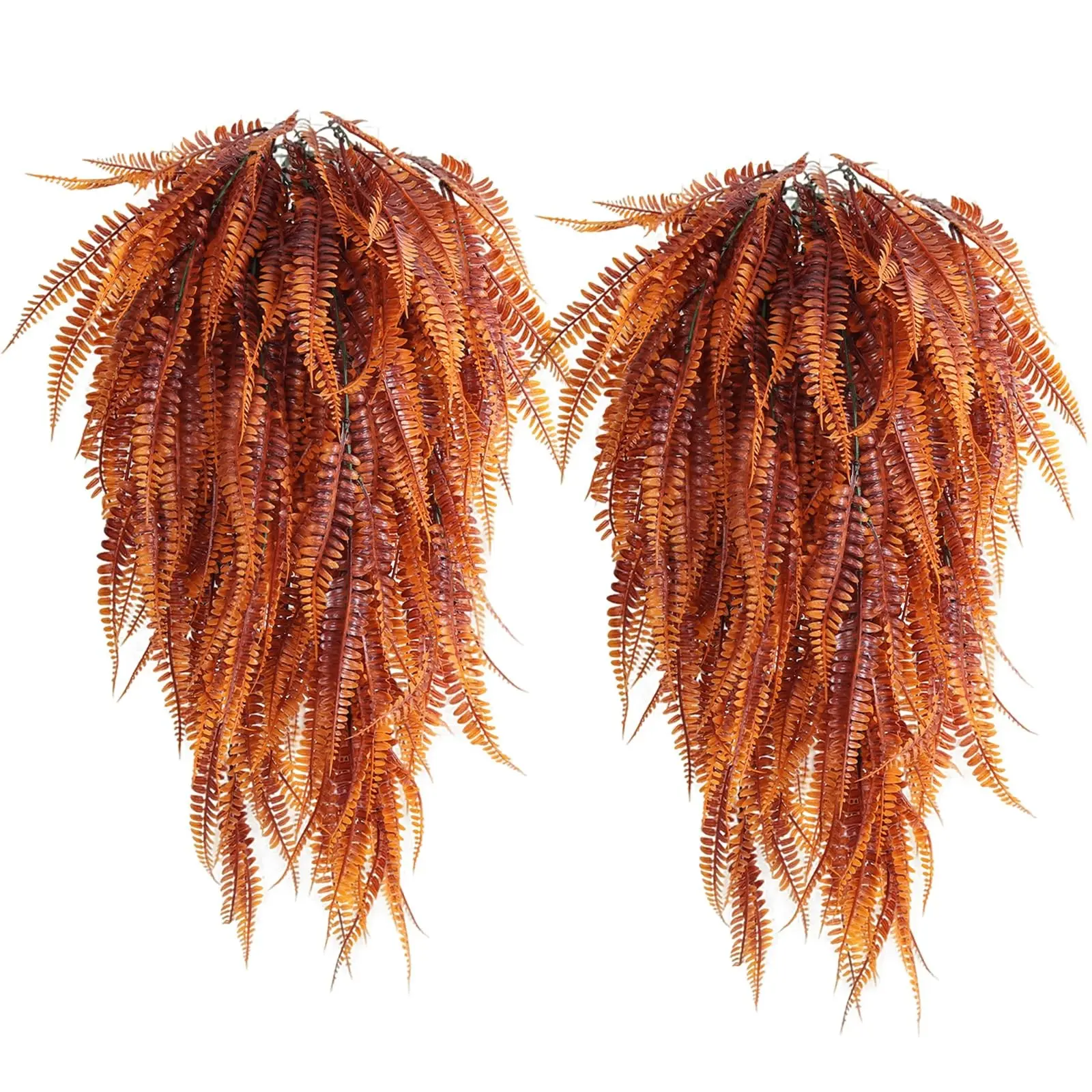 4-Pack Artificial Hanging Greenery, UV-Resistant Boston Fern, Indoor/outdoor Decor, Bedroom Wall, Garden, Wedding, Halloween Plant